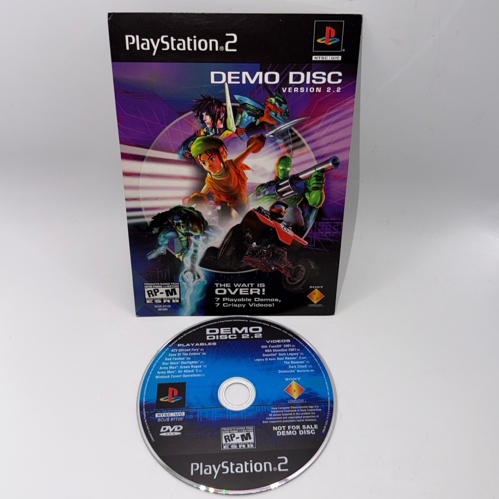 Sony PlayStation 2 Demo Disc Version 2.2 SCUS-97126 Retro Gaming Y2K Collector